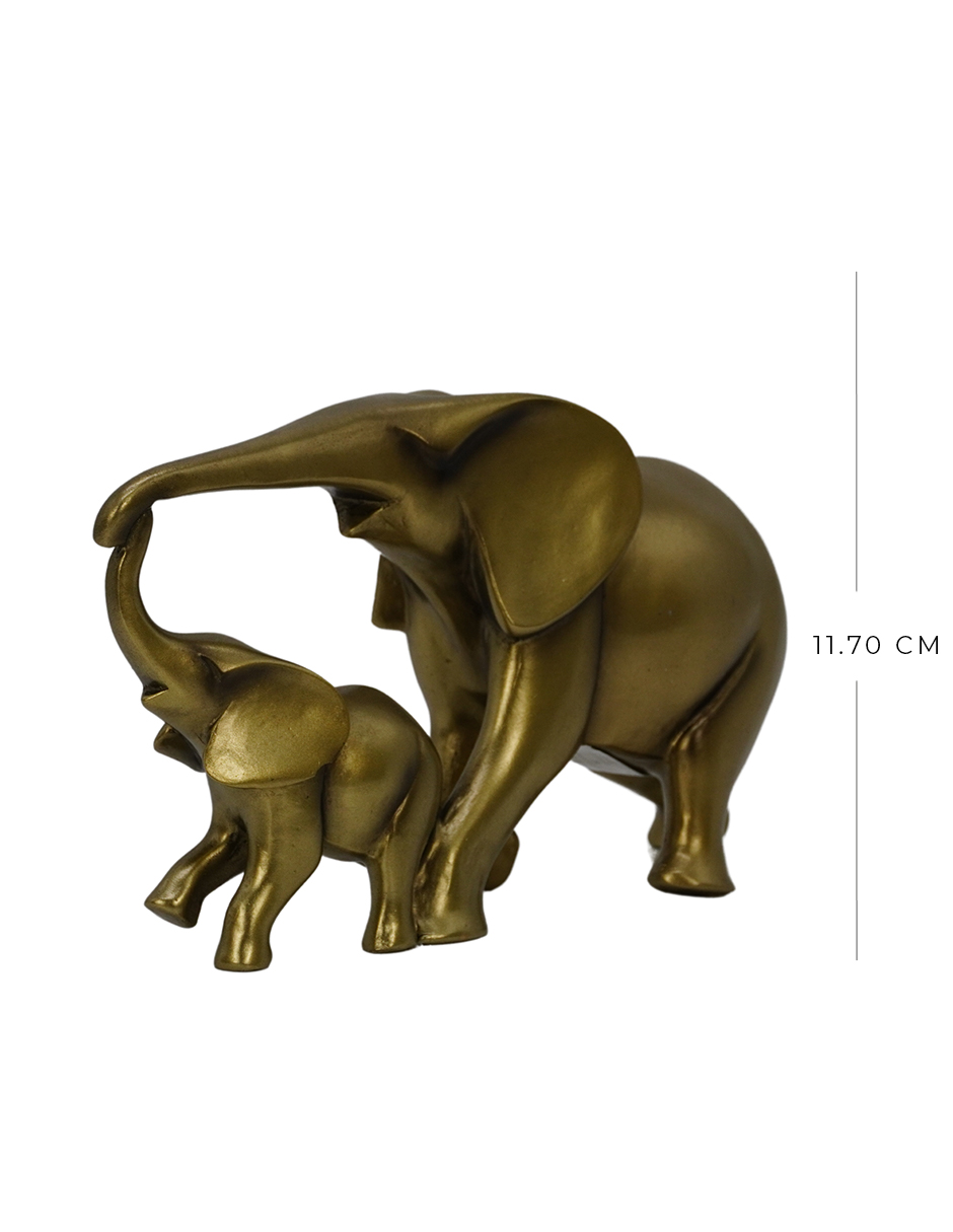 Foto 4 pulgar | Figura Decorativa Elefantes Dorados