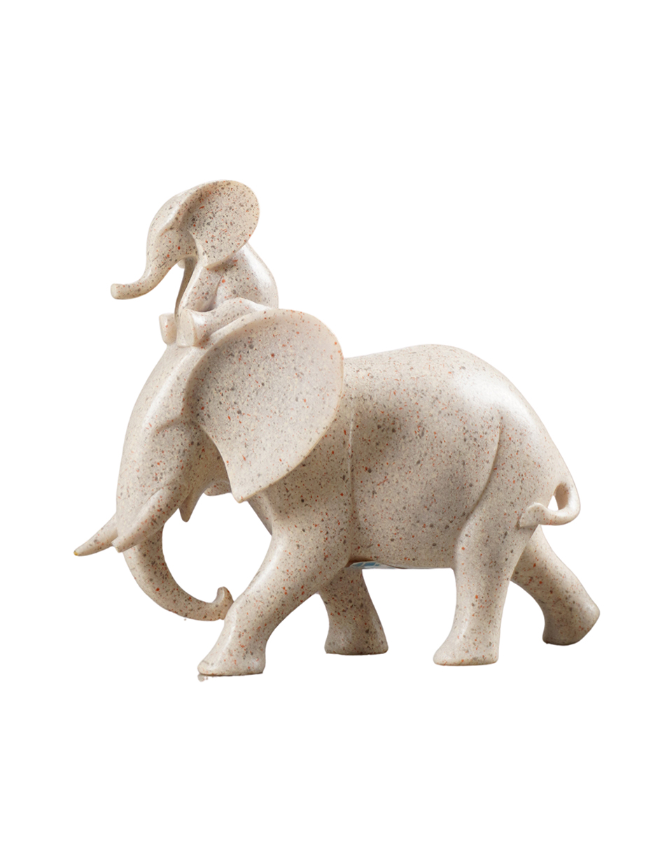 Figura Decorativa Elefante Montado Blanco