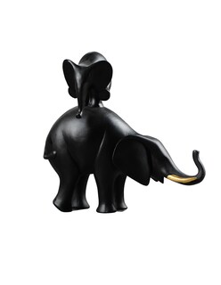 Foto 1 | Figura Decorativa Elefante Montado Negro
