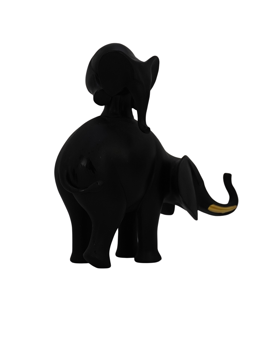 Foto 3 pulgar | Figura Decorativa Elefante Montado Negro
