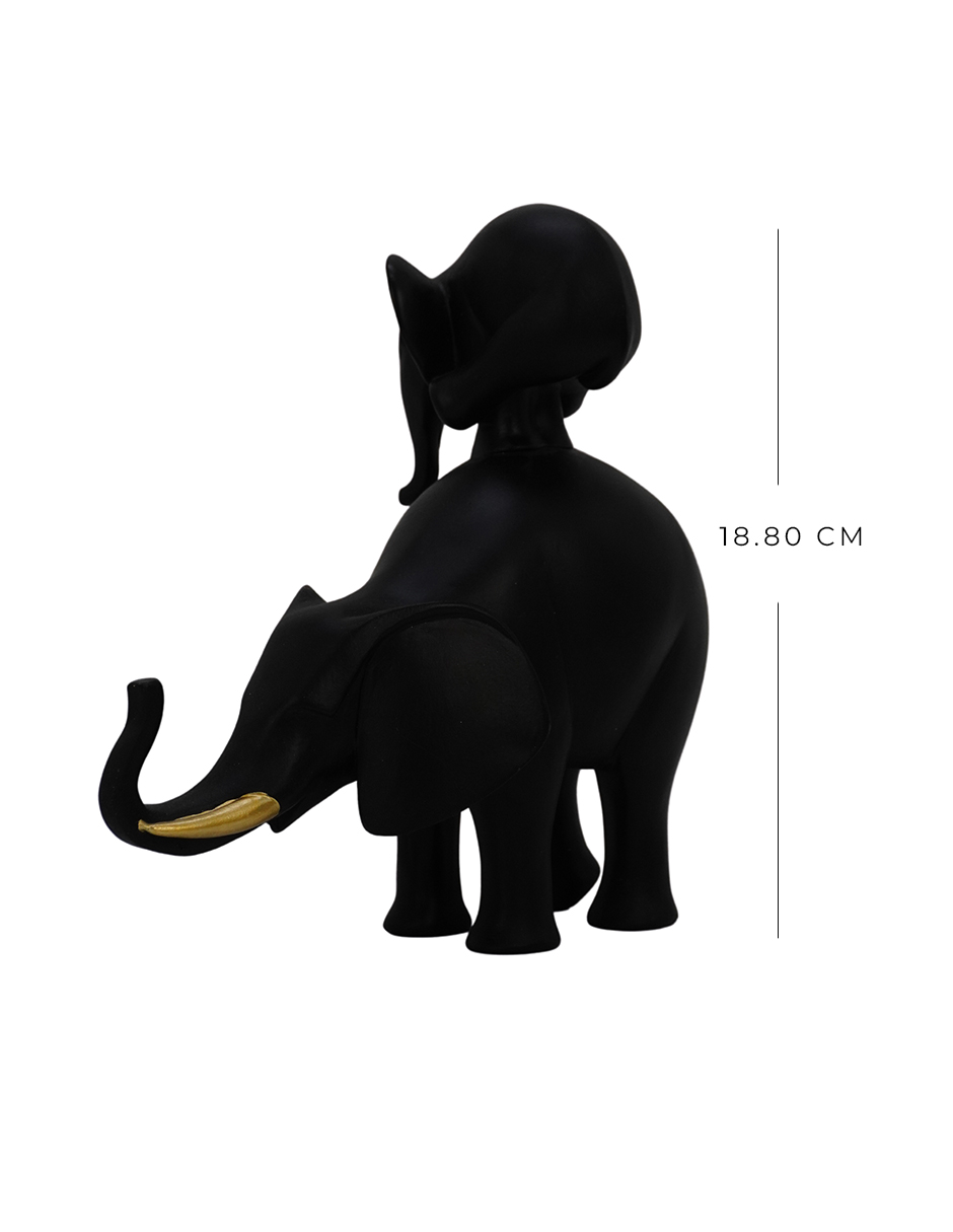 Foto 4 pulgar | Figura Decorativa Elefante Montado Negro