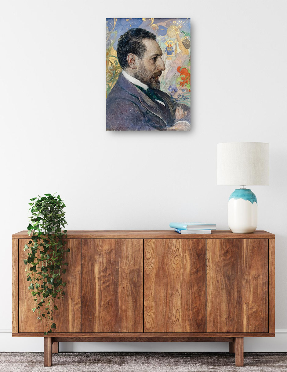 Foto 2 | Cuadro Decorativo - Retrato De Óscar Levertin (1906)- Carl Larsson - Fotografía - 28x36 - Impresión En Lienzo - Fi