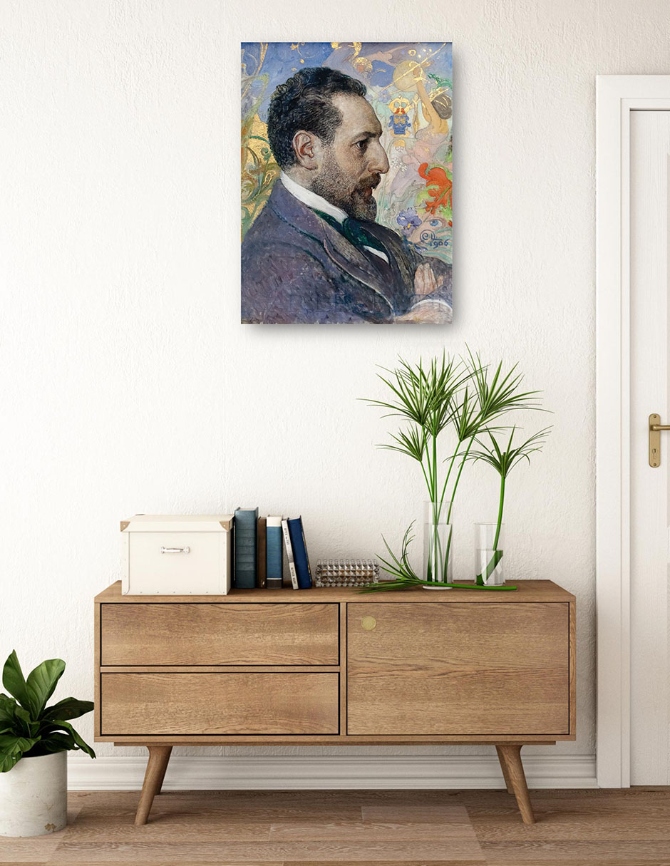 Foto 3 | Cuadro Decorativo - Retrato De Óscar Levertin (1906)- Carl Larsson - Fotografía - 28x36 - Impresión En Lienzo - Fi
