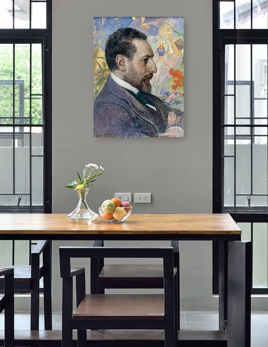 Foto 4 | Cuadro Decorativo - Retrato De Óscar Levertin (1906)- Carl Larsson - Fotografía - 28x36 - Impresión En Lienzo - Fi