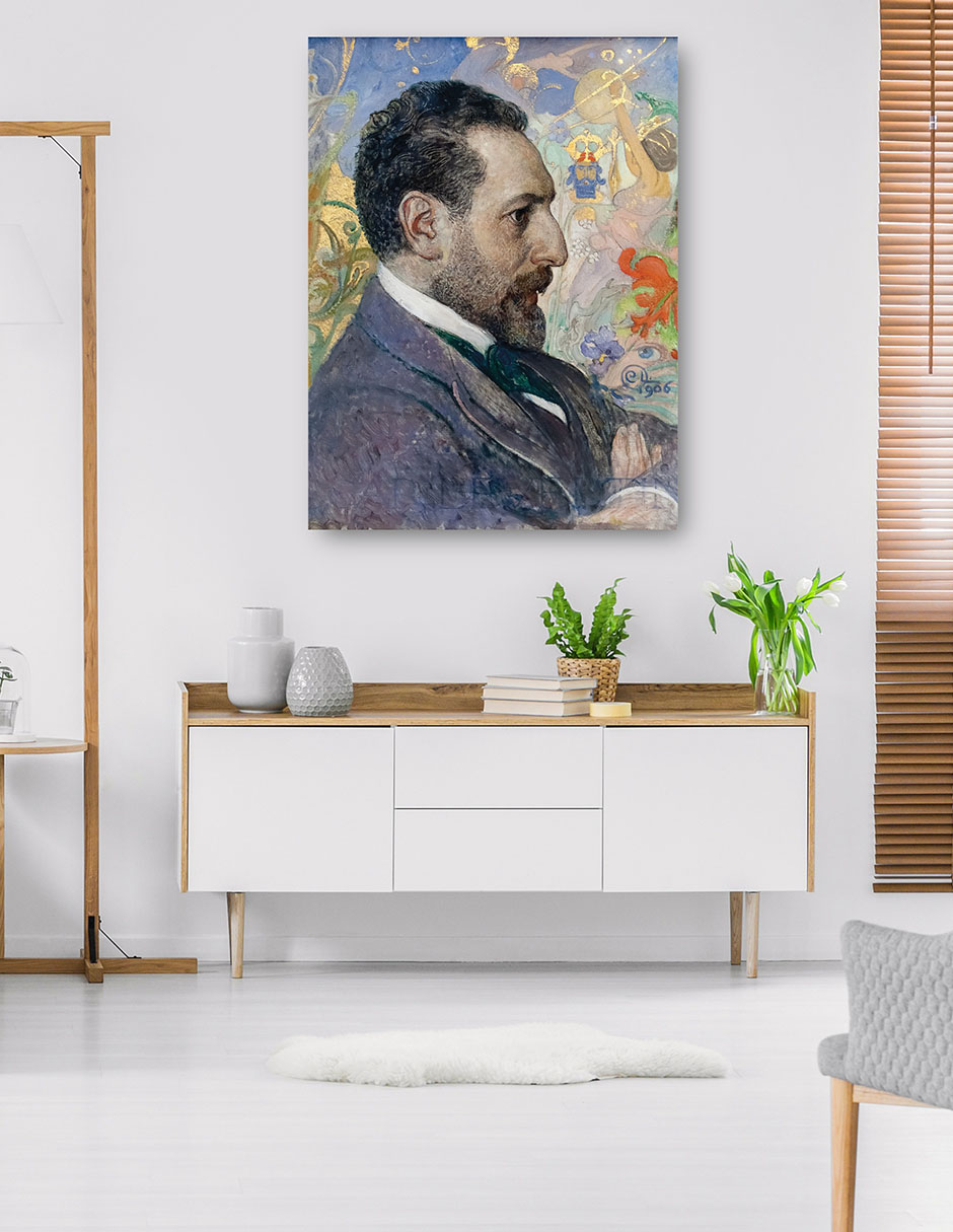 Foto 6 pulgar | Cuadro Decorativo - Retrato De Óscar Levertin (1906)- Carl Larsson - Fotografía - 28x36 - Impresión En Lienzo - Fi