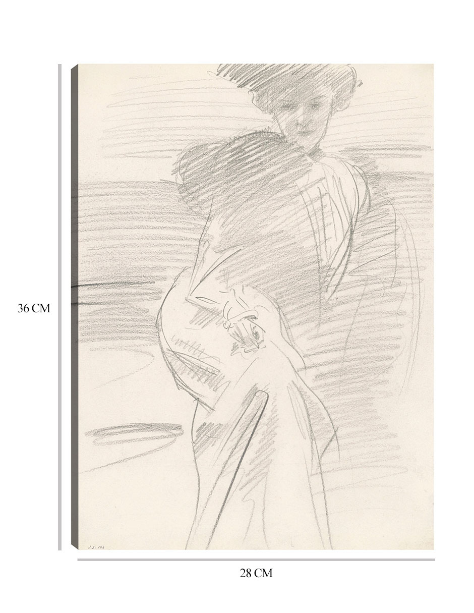 Foto 7 pulgar | Cuadro Decorativo - Mujer Sentada (c. 1890-1900)- John Singer Sargent - Abstracto - 28x36 - Impresión En Lienzo -