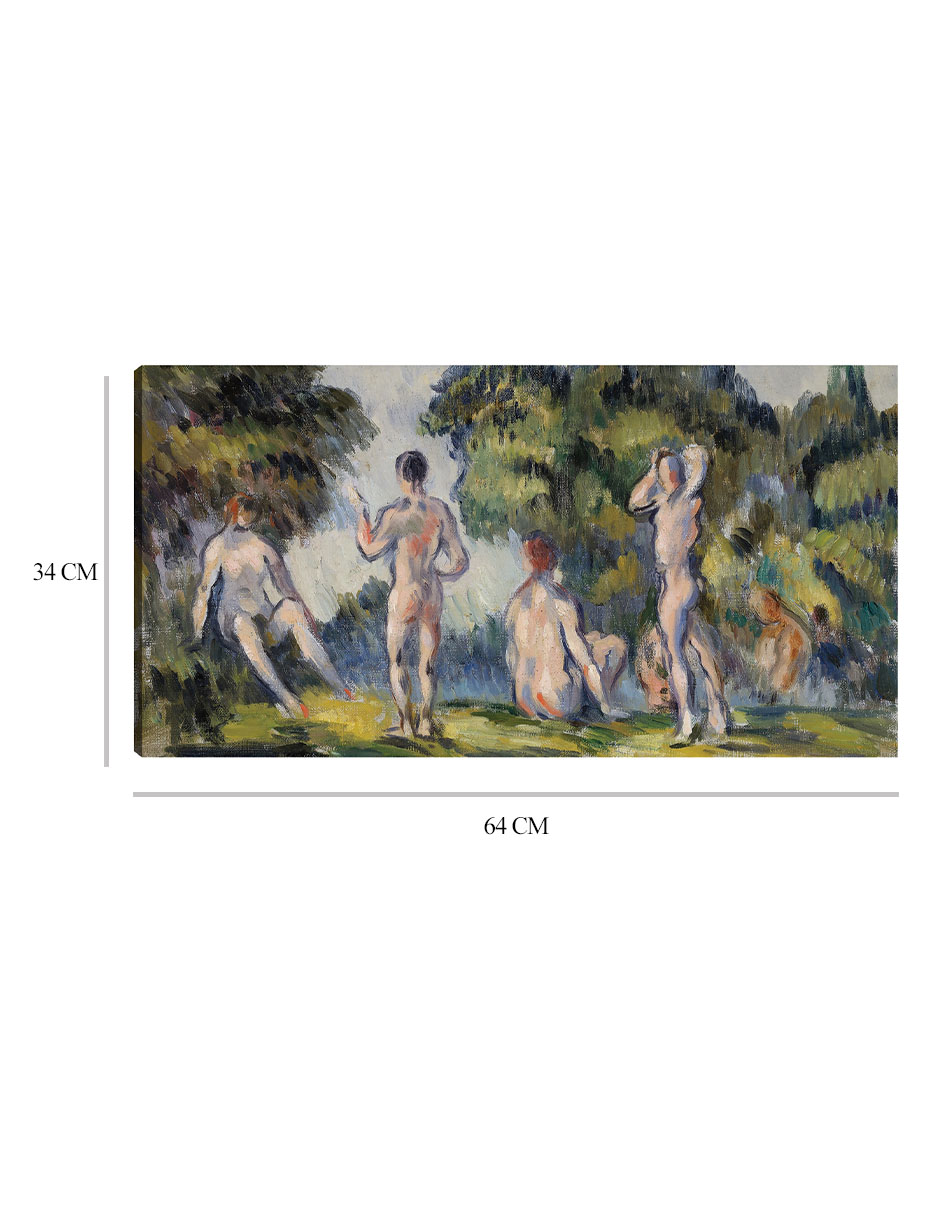 Foto 7 pulgar | Cuadro Decorativo - Bañistas (1890)- Paul Cézanne - Fotografía - 34x64 - Impresión En Lienzo - Fine Art Tj