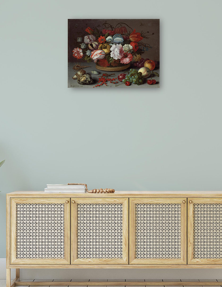 Foto 5 pulgar | Cuadro Decorativo - Cesta De Flores- Balthasar Van Der Ast - Clásicos - 28x36 - Impresión En Lienzo - Fine Art Tj