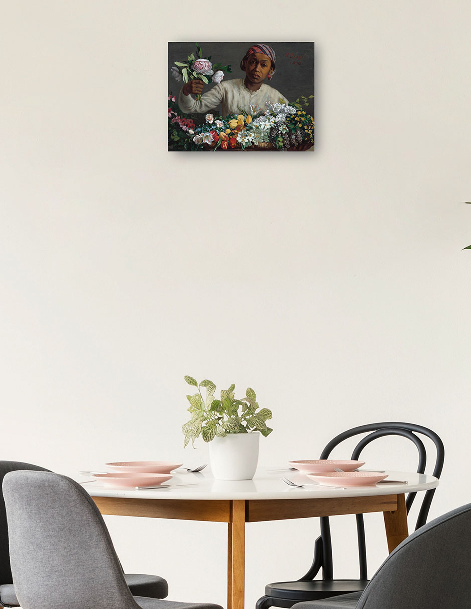 Foto 2 | Cuadro Decorativo - Mujer Joven Con Peonías- Frederic Bazille - Religión - 46x61 - Impresión En Lienzo - Fine Art Tj