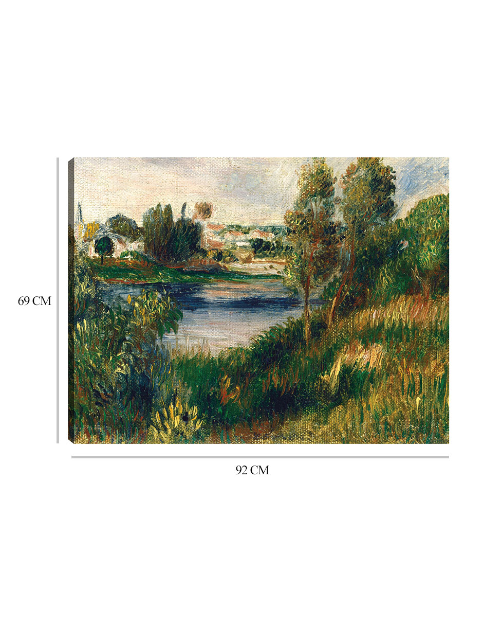 Foto 7 pulgar | Cuadro Decorativo - Paisaje En Vetheuil- Pierre-auguste Renoir - Religión - 69x92 - Impresión En Lienzo - Fine Art Tj