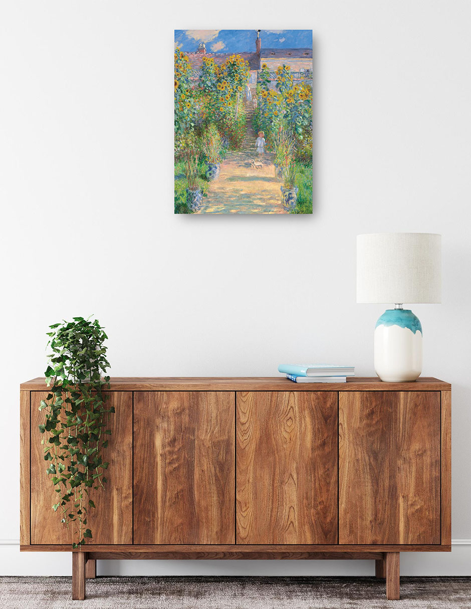 Foto 2 | Cuadro Decorativo - El Jardín Del Artista En Vetheuil- Claude Monet - Paisaje - 46x61 - Impresión En Lienzo - Fine Ar