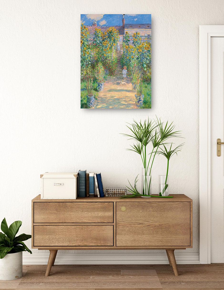 Foto 3 | Cuadro Decorativo - El Jardín Del Artista En Vetheuil- Claude Monet - Paisaje - 46x61 - Impresión En Lienzo - Fine Ar