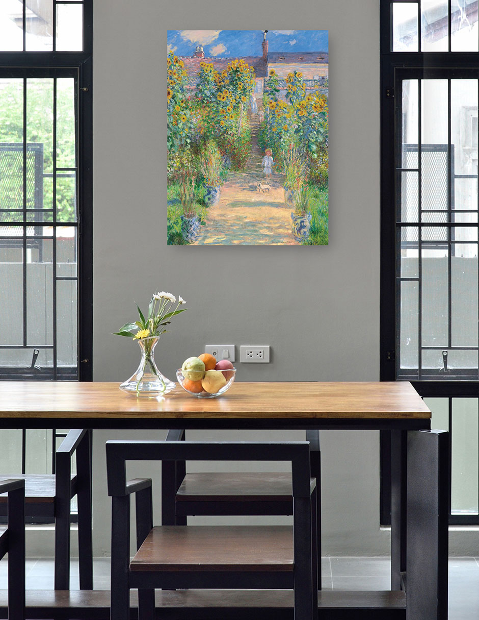Foto 4 | Cuadro Decorativo - El Jardín Del Artista En Vetheuil- Claude Monet - Paisaje - 46x61 - Impresión En Lienzo - Fine Ar