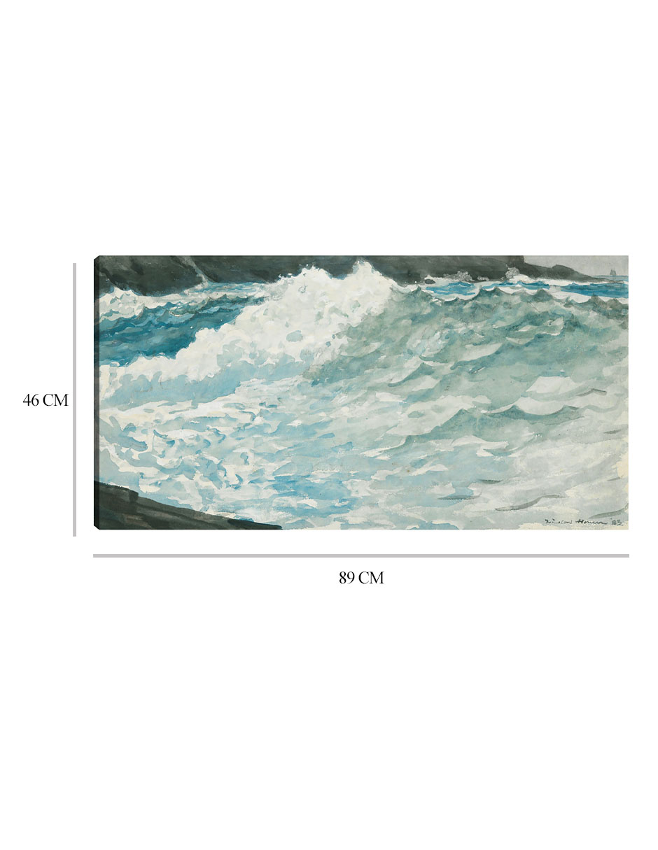 Foto 6 | Cuadro Decorativo - Surf, Cuello De Prout (1883)- Winslow Homer - Costa - 46x89 - Impresión En Lienzo - Fine Art Tj