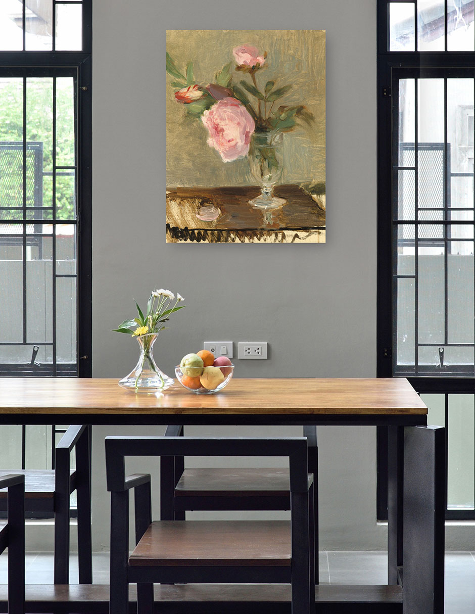 Foto 4 | Cuadro Decorativo - Peonías- Berthe Morisot - Floral - 69x92 - Impresión En Lienzo - Fine Art Tj