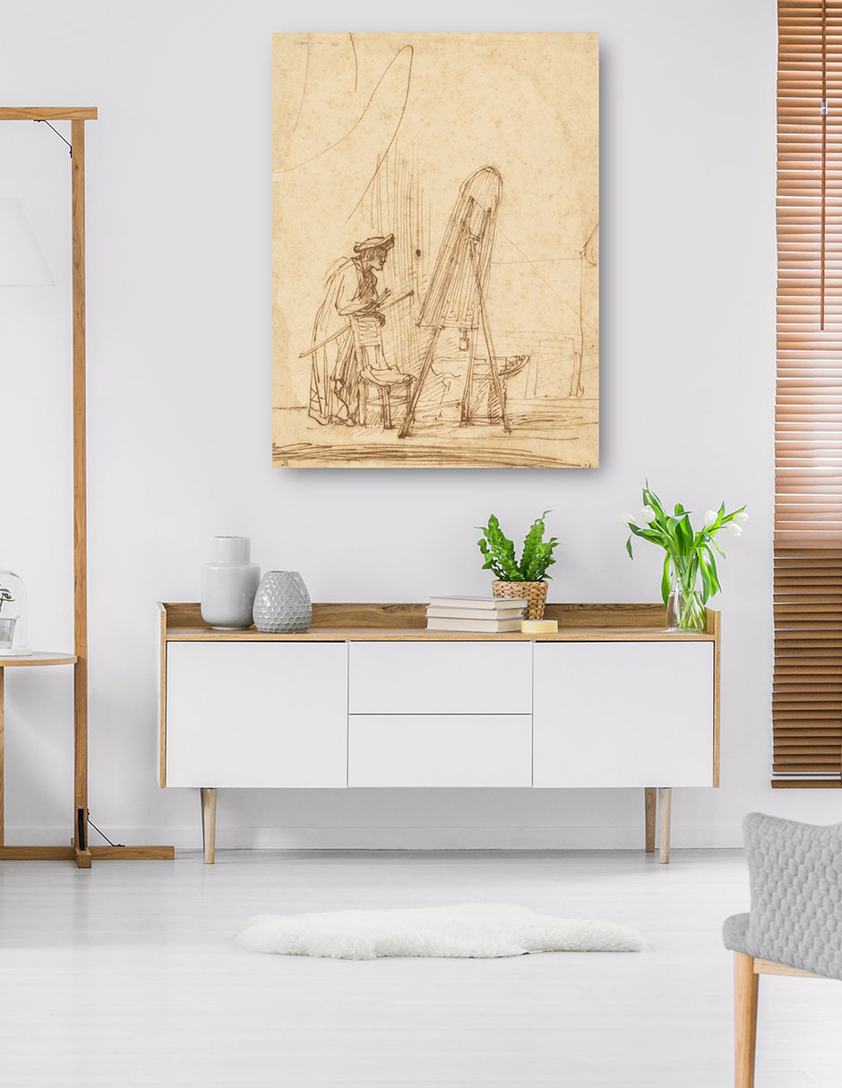 Foto 5 | Cuadro Decorativo - Un Artista En Su Estudio (1630)- Rembrandt Van Rijn - Abstracto - 46x61 - Impresión En Lienz