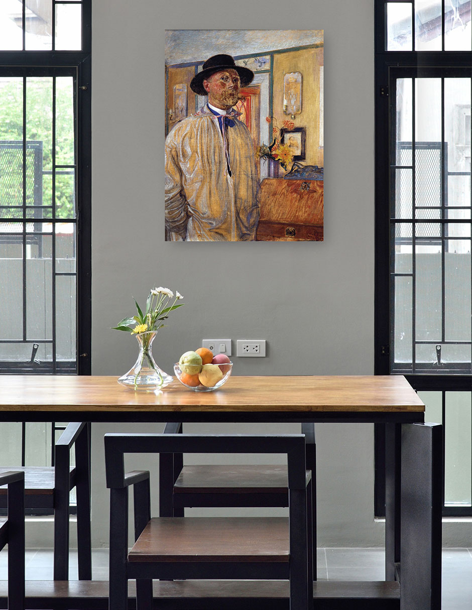 Foto 5 pulgar | Cuadro Decorativo - Autorretrato (1905)- Carl Larsson - Fotografía - 28x36 - Impresión En Lienzo - Fine Art Tj