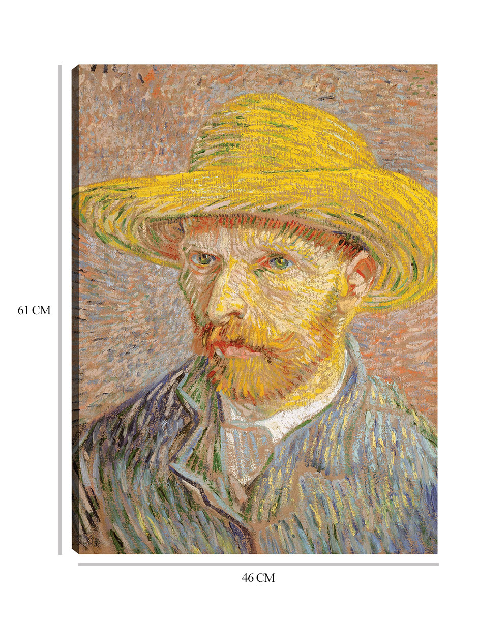 Foto 7 pulgar | Cuadro Decorativo - Autorretrato Con Sombrero De Paja- Vincent Van Gogh - Fotografía - 46x61 - Impresión En Li