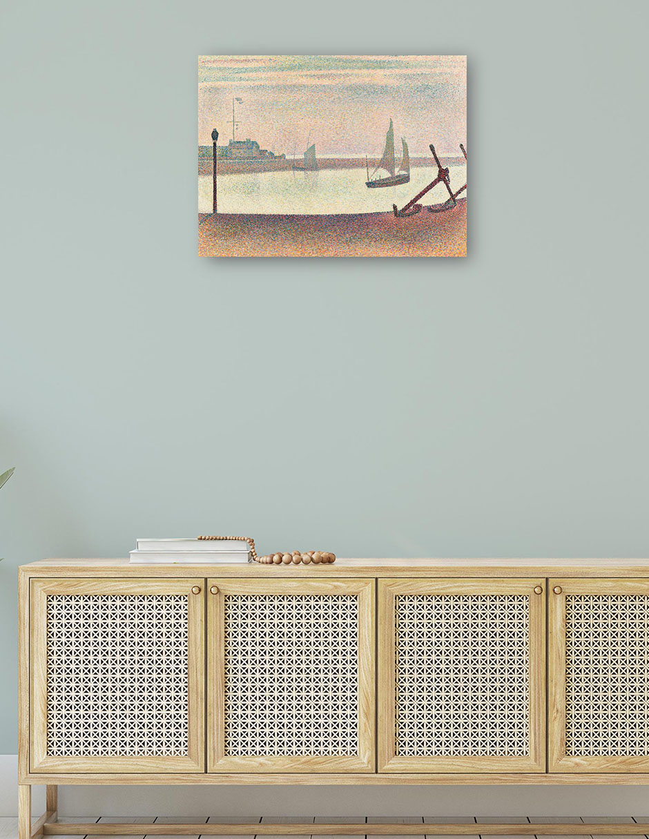 Foto 4 | Cuadro Decorativo - El Canal De Gravelines, Por La Tarde- Georges Seurat - Costa - 28x36 - Impresión En Lienzo - Fi
