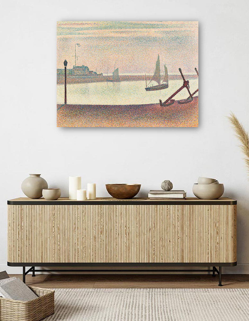 Foto 6 pulgar | Cuadro Decorativo - El Canal De Gravelines, Por La Tarde- Georges Seurat - Costa - 28x36 - Impresión En Lienzo - Fi