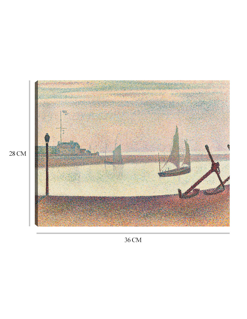 Foto 7 pulgar | Cuadro Decorativo - El Canal De Gravelines, Por La Tarde- Georges Seurat - Costa - 28x36 - Impresión En Lienzo - Fi