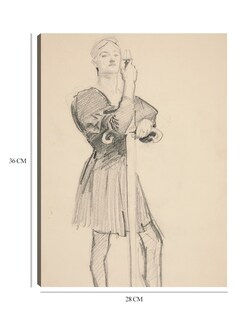 Foto 6 | Cuadro Decorativo - Figura De Pie Con Lanza- John Singer Sargent - Abstracto - 28x36 - Impresión En Lienzo - Fine Art T