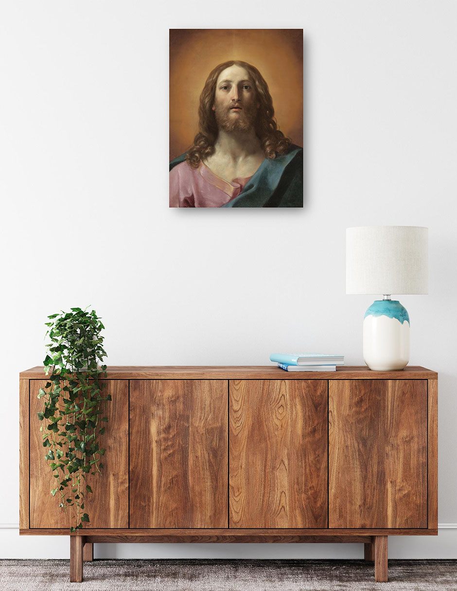 Foto 3 pulgar | Cuadro Decorativo - Busto De Cristo (salvator Mundi)- Guido Reni - Religión - 46x61 - Impresión En Lienzo - Fine Art Tj