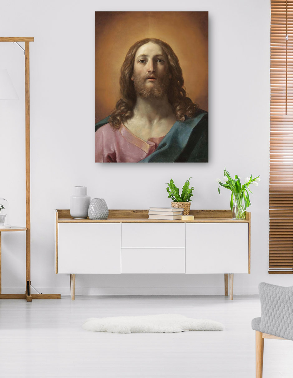 Foto 6 pulgar | Cuadro Decorativo - Busto De Cristo (salvator Mundi)- Guido Reni - Religión - 46x61 - Impresión En Lienzo - Fine Art Tj