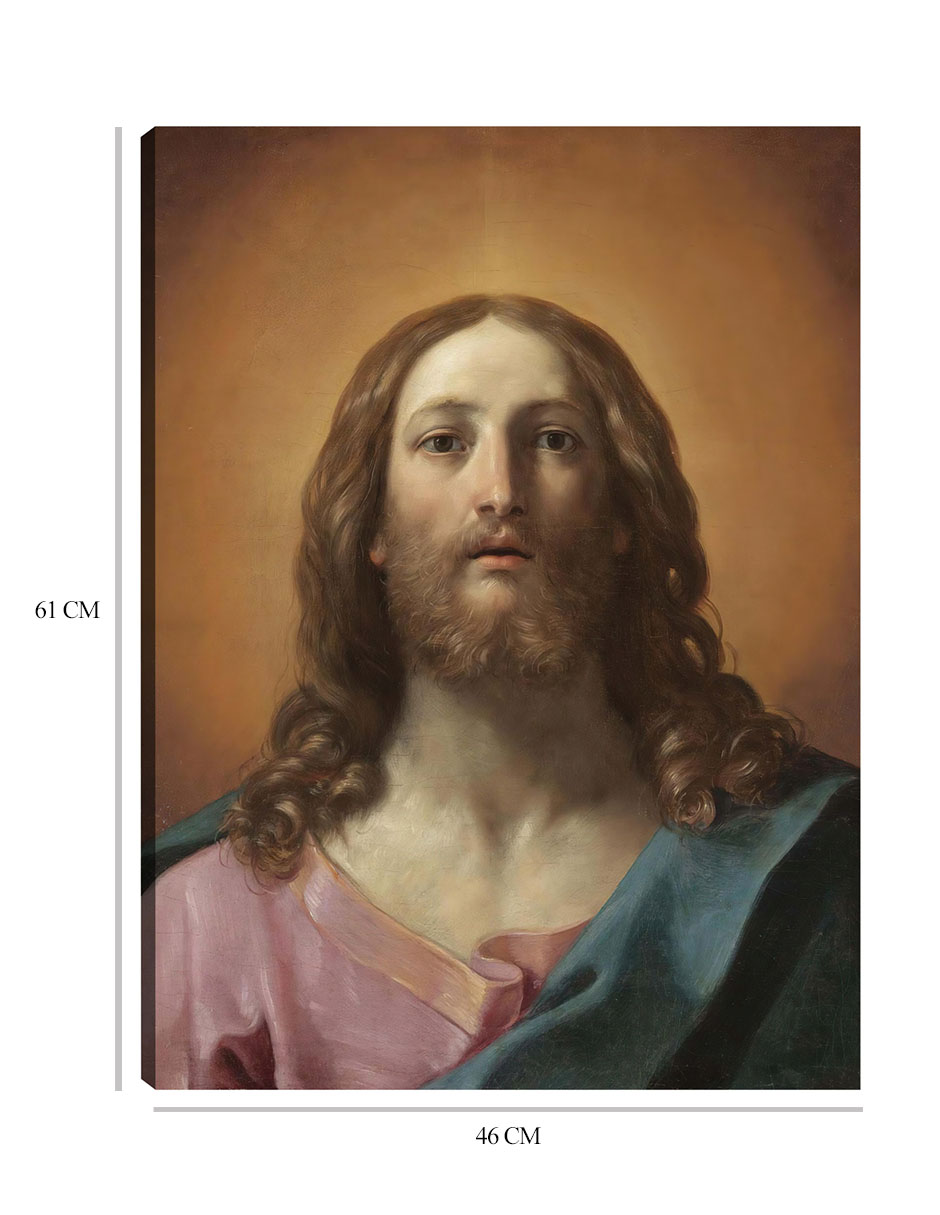 Foto 7 pulgar | Cuadro Decorativo - Busto De Cristo (salvator Mundi)- Guido Reni - Religión - 46x61 - Impresión En Lienzo - Fine Art Tj