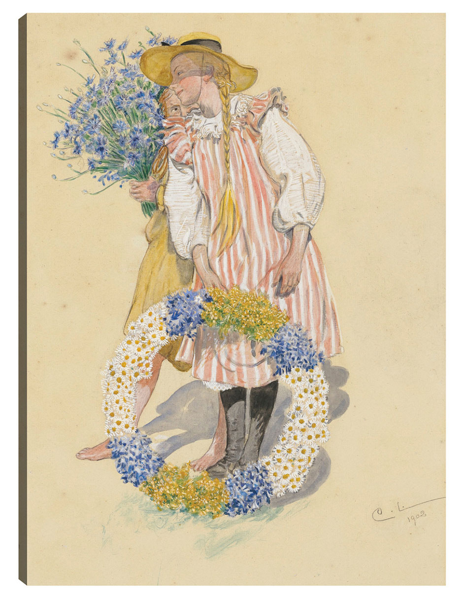 Foto 1 | Cuadro Decorativo - Lisbeth Y Brita (1902)- Carl Larsson - Fotografía - 46x61 - Impresión En Lienzo - Fine Art Tj