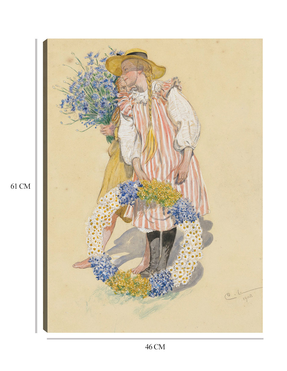 Foto 7 pulgar | Cuadro Decorativo - Lisbeth Y Brita (1902)- Carl Larsson - Fotografía - 46x61 - Impresión En Lienzo - Fine Art Tj