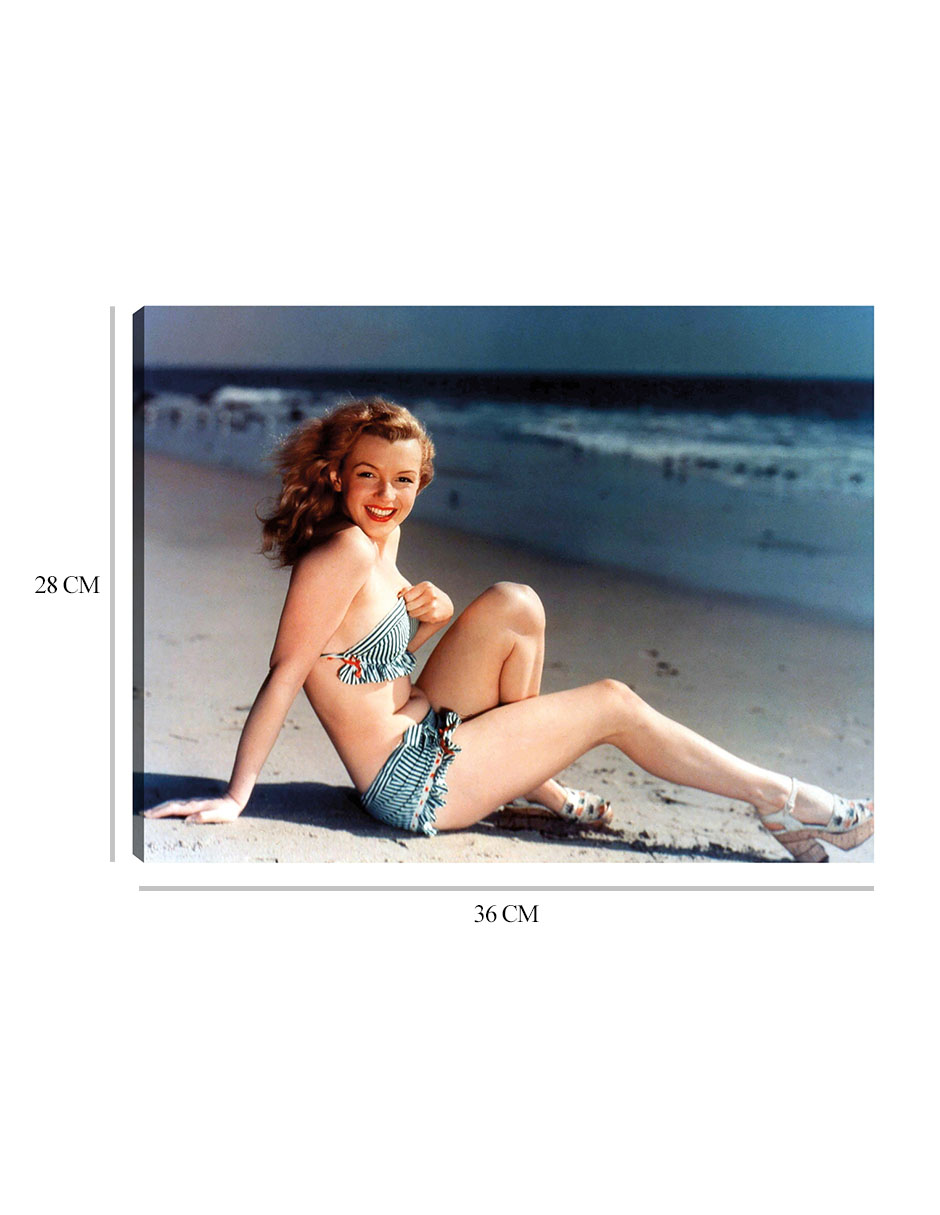 Foto 7 pulgar | Cuadro Decorativo - Marilyn Monroe, Postal- Unknown - Religión - 28x36 - Impresión En Lienzo - Fine Art Tj
