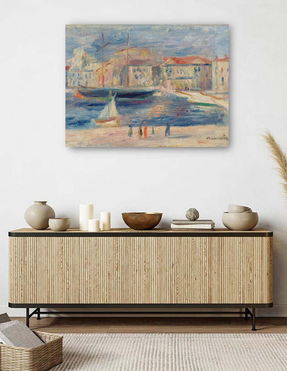 Foto 6 pulgar | Cuadro Decorativo - El Puerto De Saint-tropez- Pierre-auguste Renoir  - Religión - 28x36 - Impresión En Lienzo -