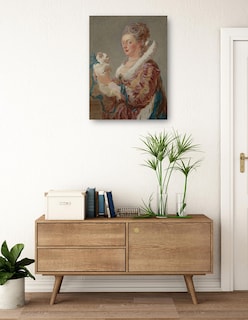 Foto 3 | Cuadro Decorativo - Una Mujer Con Un Perro- Jean Honore Fragonard - Fotografía - 28x36 - Impresión En Lienzo - Fine