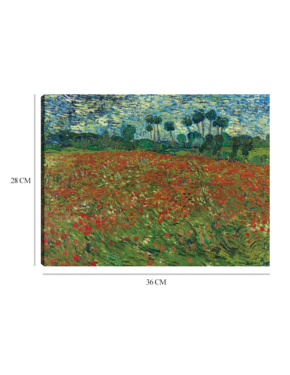 Foto 7 pulgar | Cuadro Decorativo - Campo De Amapolas- Vincent Van Gogh - Paisaje - 28x36 - Impresión En Lienzo - Fine Art Tj