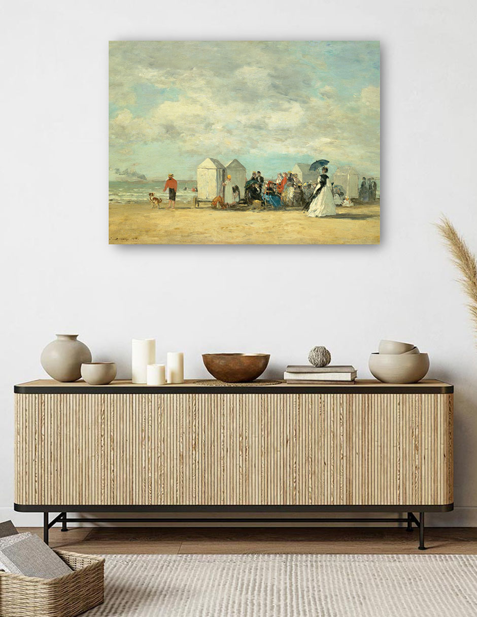 Foto 6 pulgar | Cuadro Decorativo - Escena De Playa 1862- Eugène Boudin - Costa - 28x36 - Impresión En Lienzo - Fine Art Tj