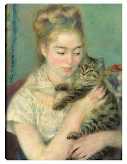 Foto 1 | Cuadro Decorativo - Mujer Con Un Gato- Pierre-auguste Renoir - Fotografía - 46x61 - Impresión En Lienzo - Fine Art Tj