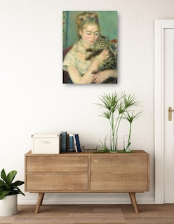 Foto 3 | Cuadro Decorativo - Mujer Con Un Gato- Pierre-auguste Renoir - Fotografía - 46x61 - Impresión En Lienzo - Fine Art Tj