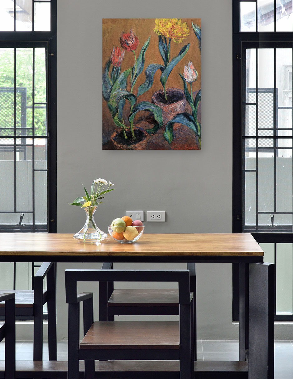 Foto 5 pulgar | Cuadro Decorativo - Tulipanes- Claude Monet - Floral - 69x92 - Impresión En Lienzo - Fine Art Tj