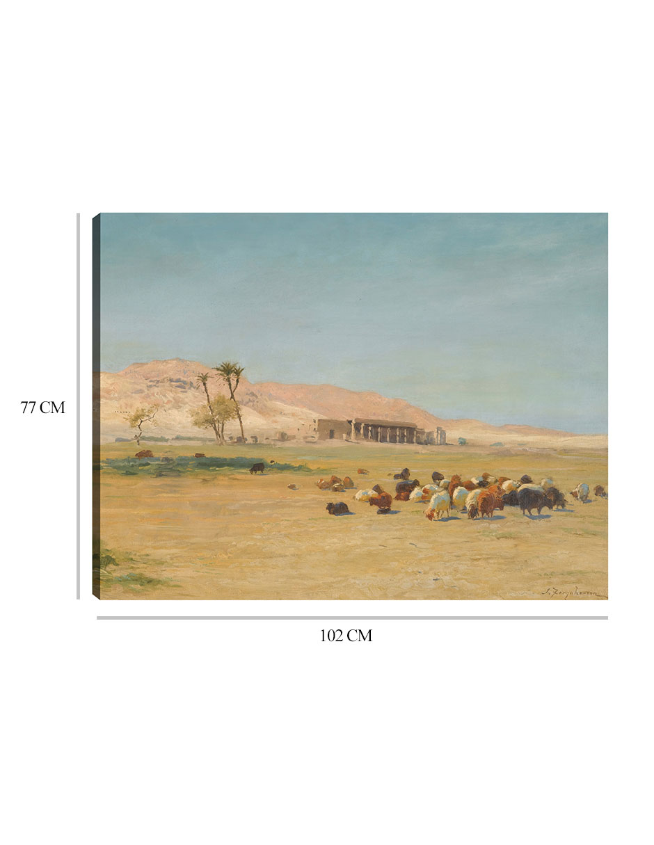 Foto 7 pulgar | Cuadro Decorativo - Paisaje Egipcio- Joseph Farquharson - Religión - 77x102 - Impresión En Lienzo - Fine Art Tj