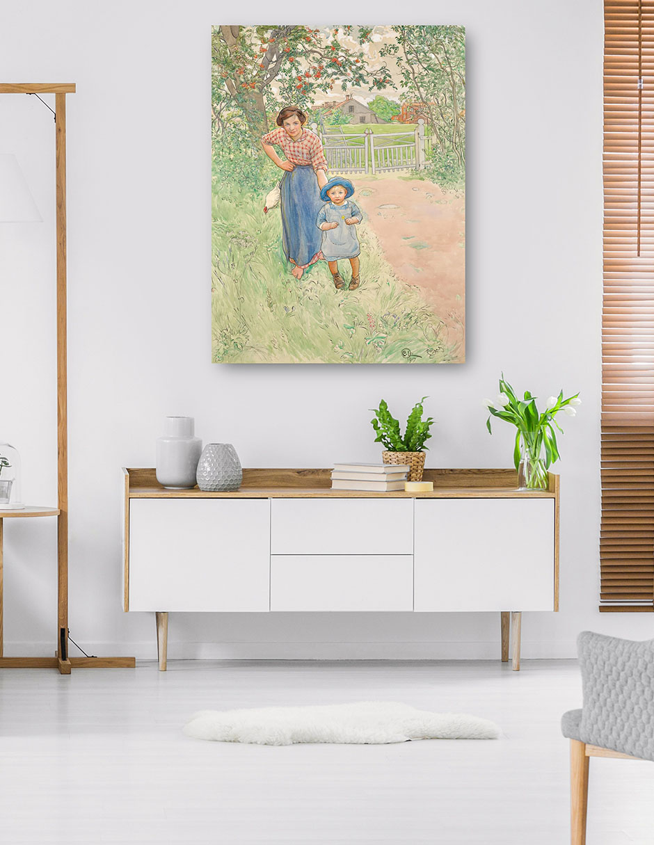 Foto 6 pulgar | Cuadro Decorativo - ¡saluda Al Caballero! (1917)- Carl Larsson - Fotografía - 46x61 - Impresión En Lienzo - Fine Art T