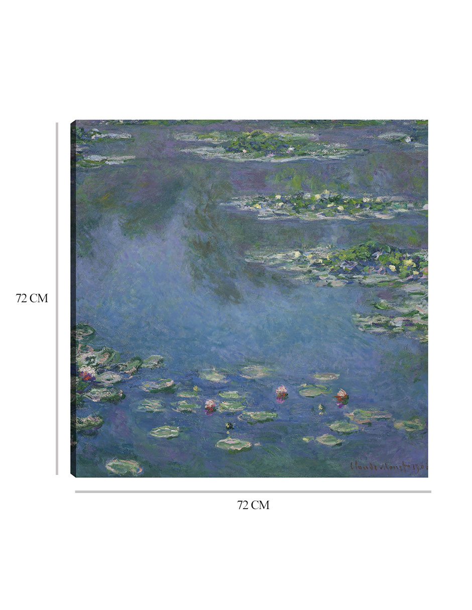 Foto 7 pulgar | Cuadro Decorativo - Lirios De Agua (1906)- Claude Monet - Paisaje - 72x72 - Impresión En Lienzo - Fine Art Tj