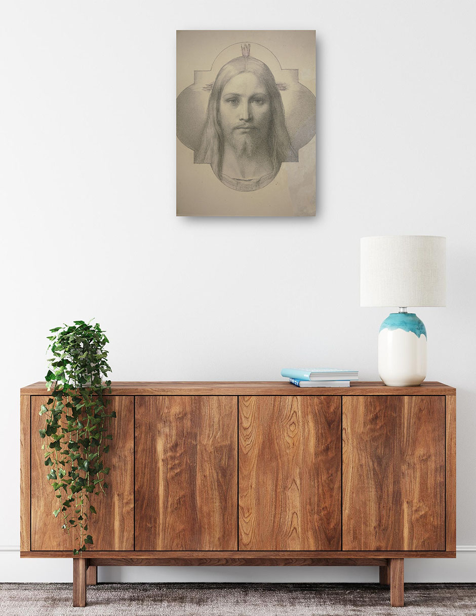 Foto 2 | Cuadro Decorativo - La Cabeza De Cristo- Eduard Von Steinle - Religión - 46x61 - Impresión En Lienzo - Fine Art Tj