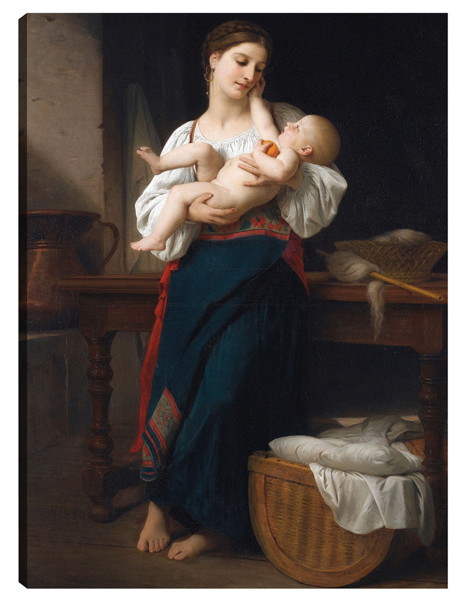Cuadro Decorativo - Estrenos Caricias (1901)- William Bouguereau - Fotografía - 46x61 - Impresión En Lienzo - Fine Ar
