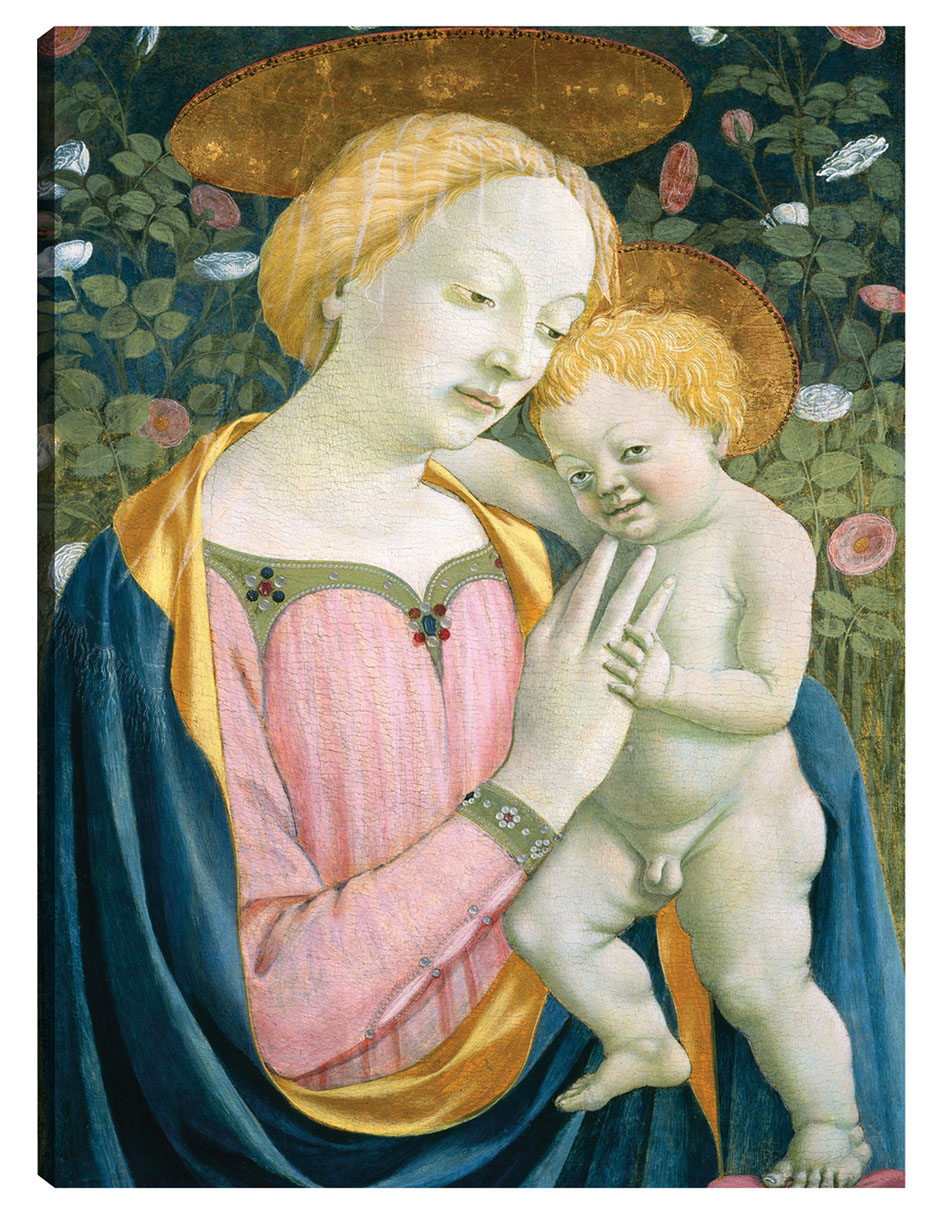 Cuadro Decorativo - La Virgen Y El Niño C. 1445/1450- Domenico Veneziano - Religión - 69x92 - Impresión En Lie