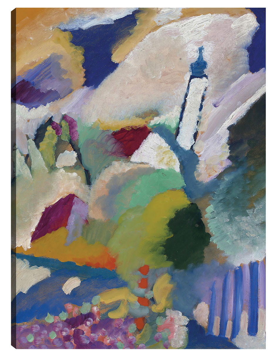 Cuadro Decorativo - Murnau Con Iglesia I (1910)- Wassily Kandinsky - Abstracto - 77x102 - Impresión En Lienzo - Fine