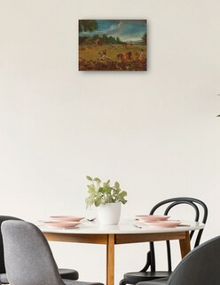 Foto 2 | Cuadro Decorativo - El Fin De La Caza, C. 1800- American 19th Century - Paisaje - 28x36 - Impresión En Lienzo - Fine