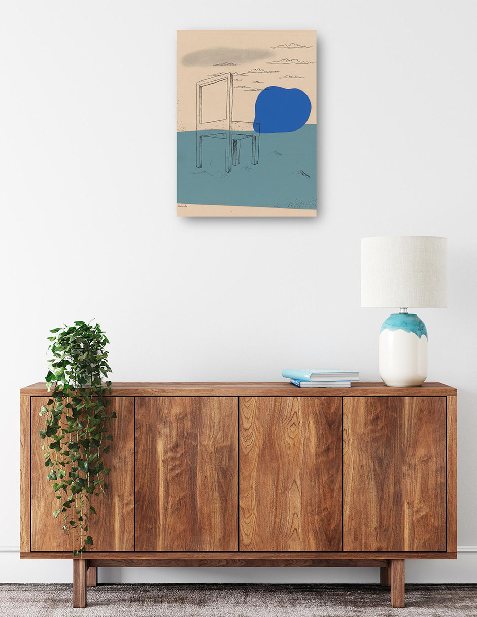 Foto 2 | Cuadro Decorativo - Paisaje Con Silla (1929-1930)- Mikuláš Galanda - Abstracto - 69x92 - Impresión En Lienzo - Fine