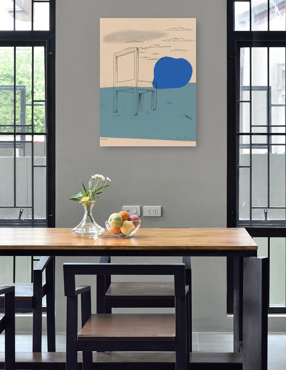 Foto 4 | Cuadro Decorativo - Paisaje Con Silla (1929-1930)- Mikuláš Galanda - Abstracto - 69x92 - Impresión En Lienzo - Fine