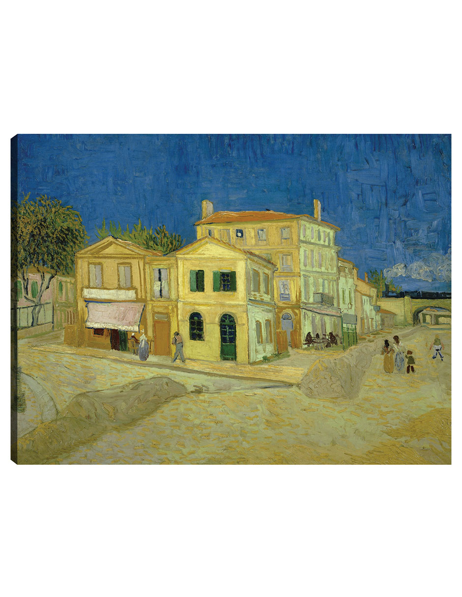 Cuadro Decorativo - La Casa Amarilla (`la Calle’)- Vincent Van Gogh - Ciudades - 28x36 - Impresión En Lienzo - Fine